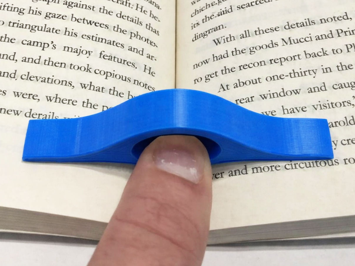 one hand book holder stl file