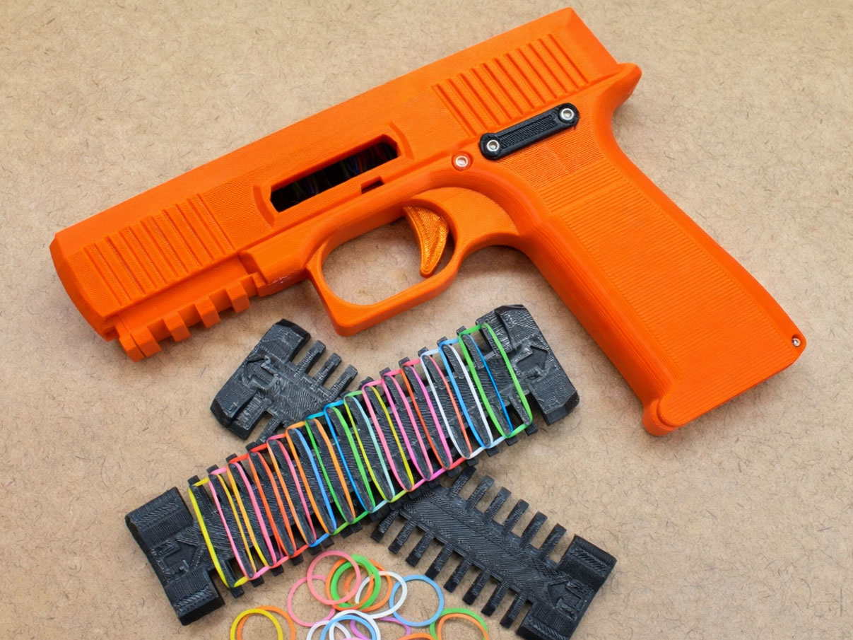 magazine fed rubber band gun stl file