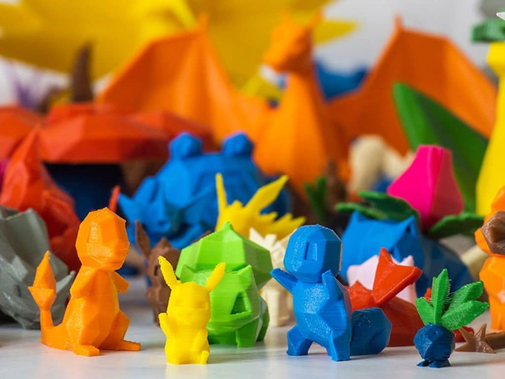 3d printed low poly pokemon figures