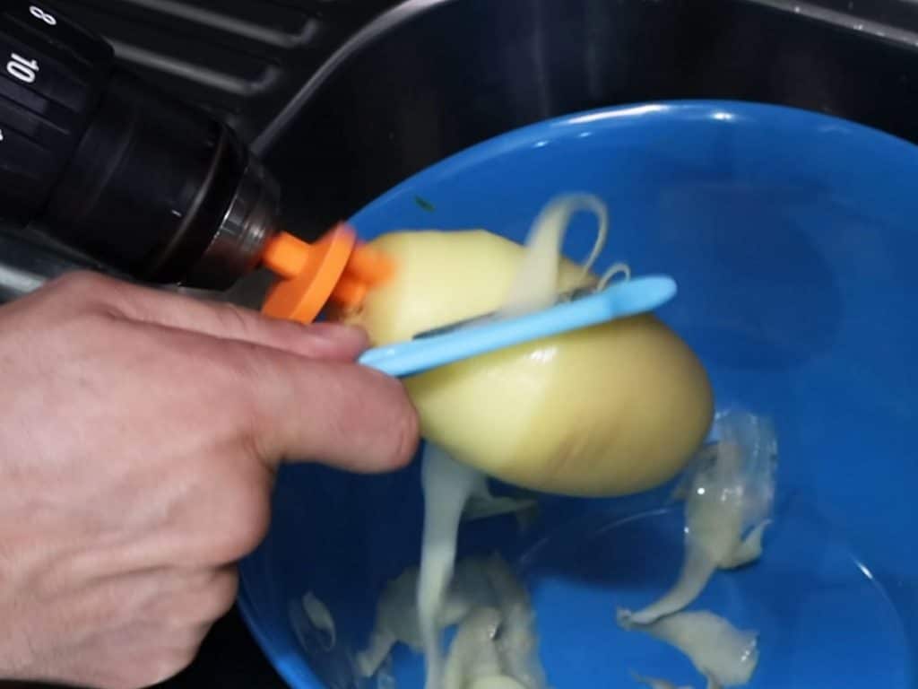 drill potato peeler hack