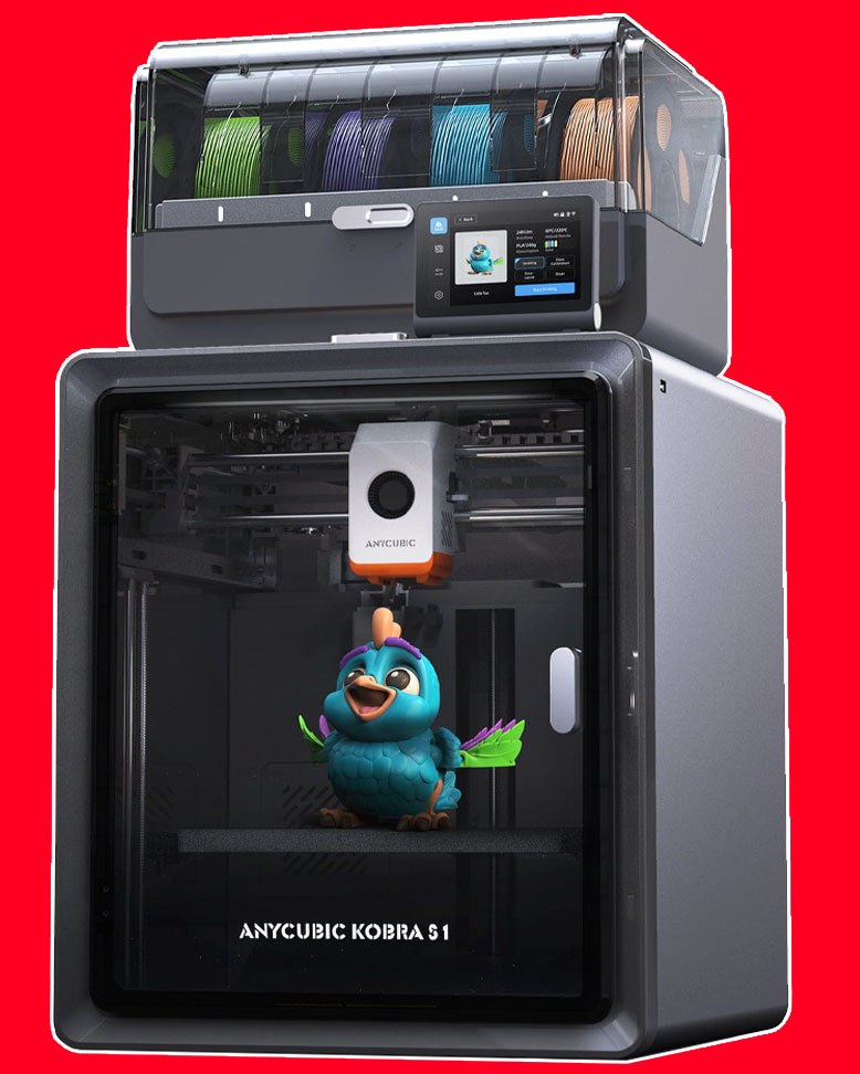 Anycubic Kobra S1 Combo enclosed multi-color CoreXY 3D printer