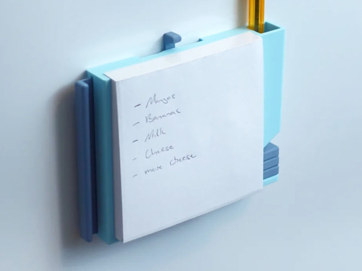 50 Useful 3D Printed Kitchen Gadgets and Tools for 2026 14 fridge Notepad Holder 3d model