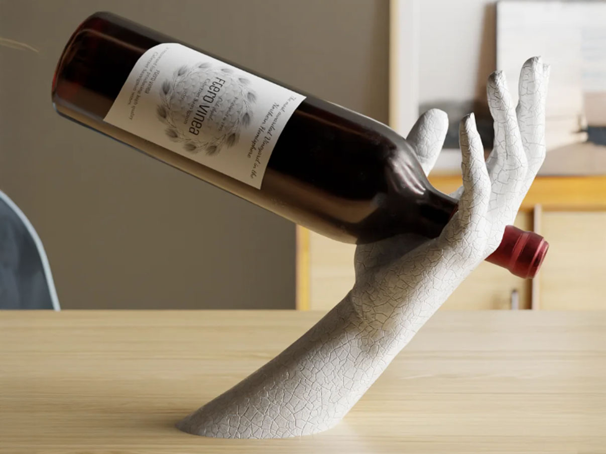 50 Useful 3D Printed Kitchen Gadgets and Tools for 2026 5 gravity wine holder 3d model