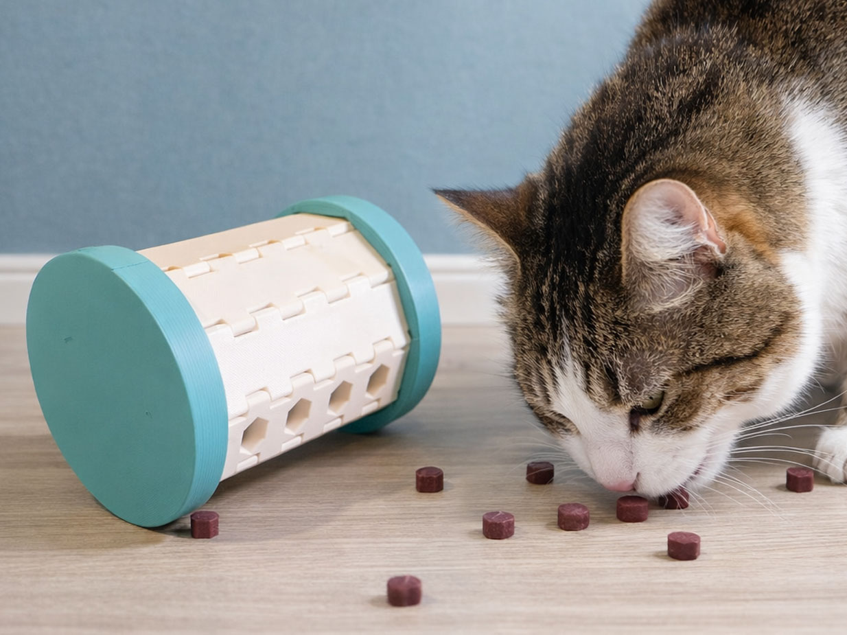 20 Fun 3D Printed Cat Toys Your Pet Will Love in 2026 2 Interactive Treat Dispenser 3d model