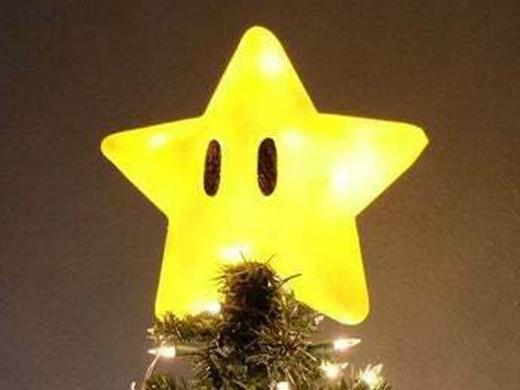 super mario star christmas tree topper
