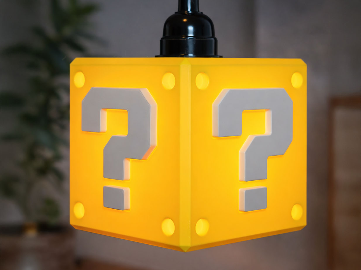 mario question block lamp stl file