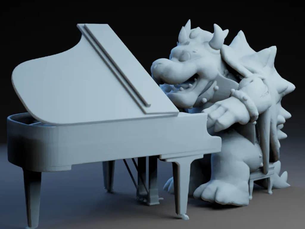 bowser playing piano 3d print