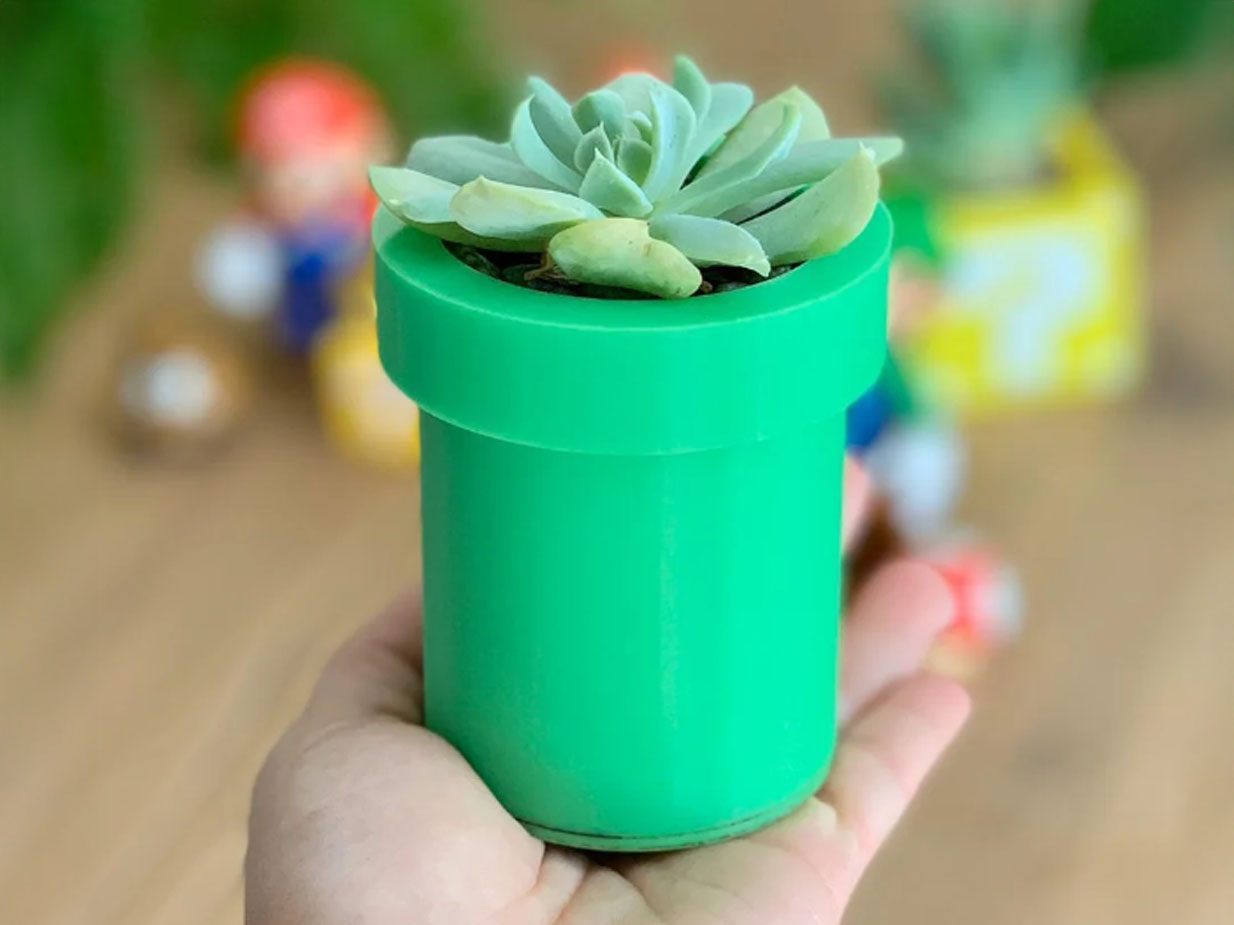 super mario warp pipe planter 3d model