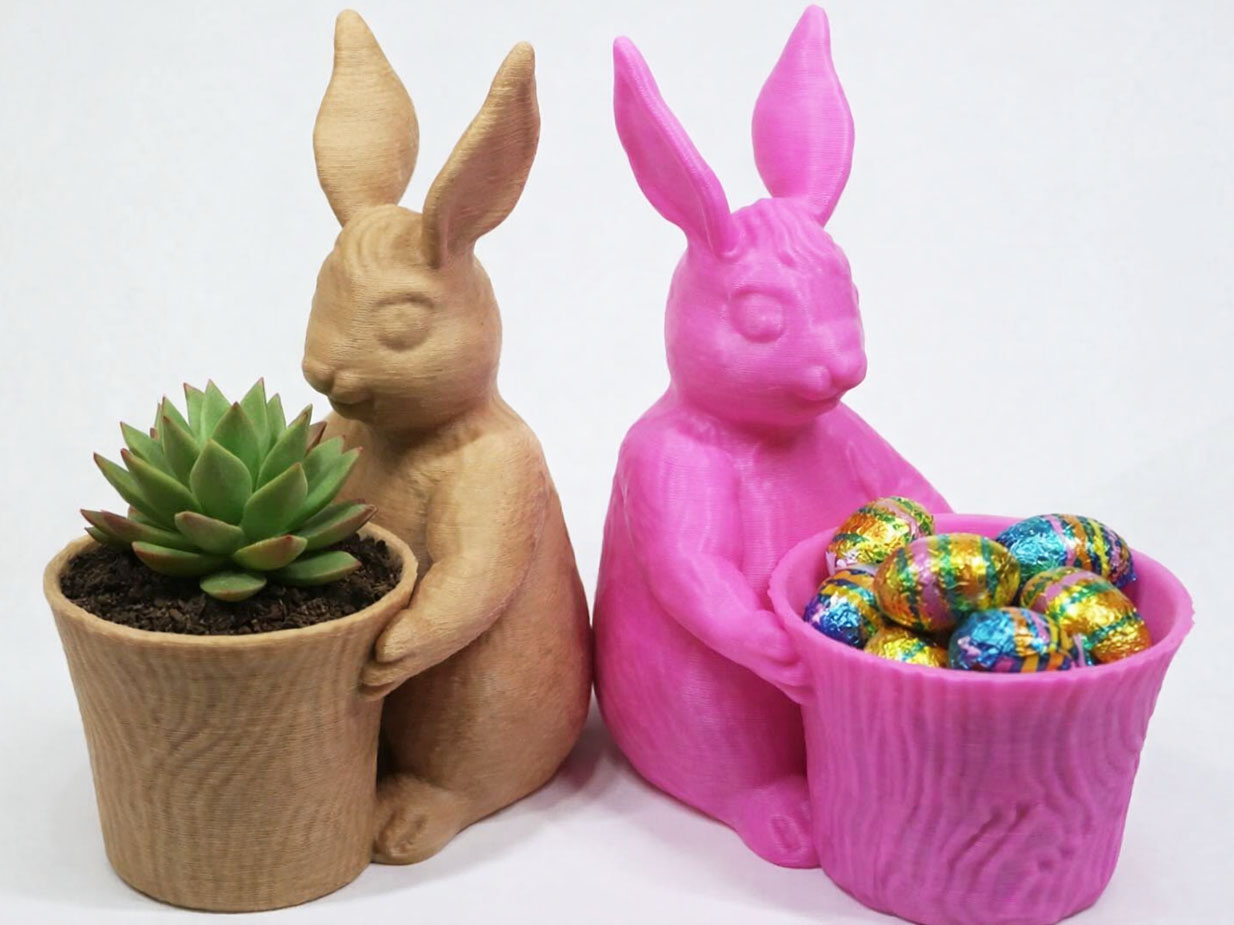 easter bunny planter stl file