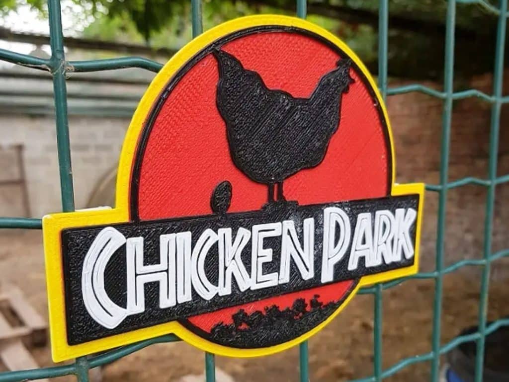 jurassic park chicken park sign 3d print