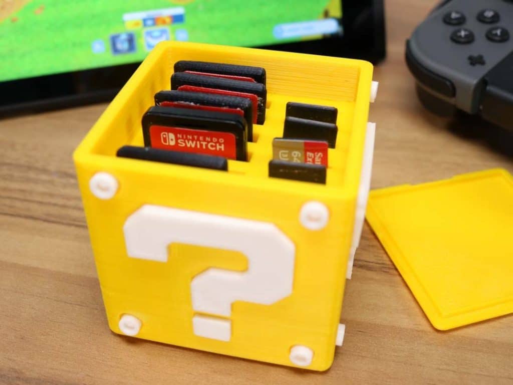 super mario question block game card holder stl file