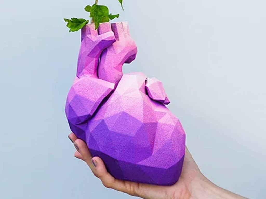Low Poly Heart Vase