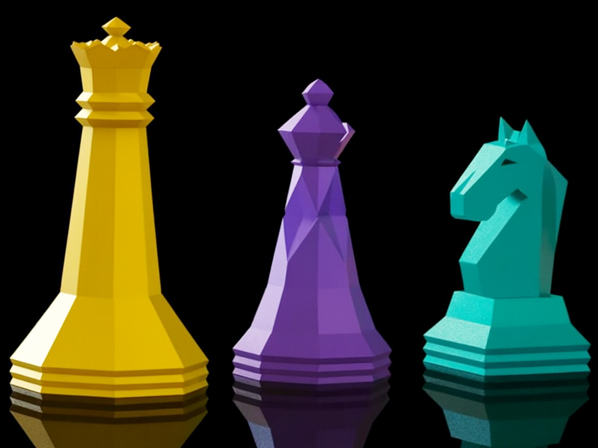 50 Easy Low Poly 3D Prints for Beginners in 2026 2 Low Poly Chess Set stl file