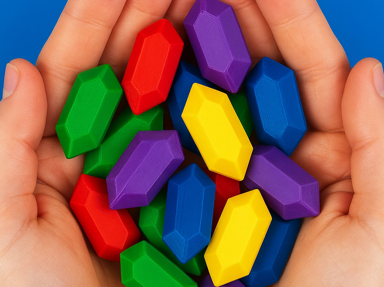 50 Easy Low Poly 3D Prints for Beginners in 2026 6 Legend of Zelda Rupees 3d printed