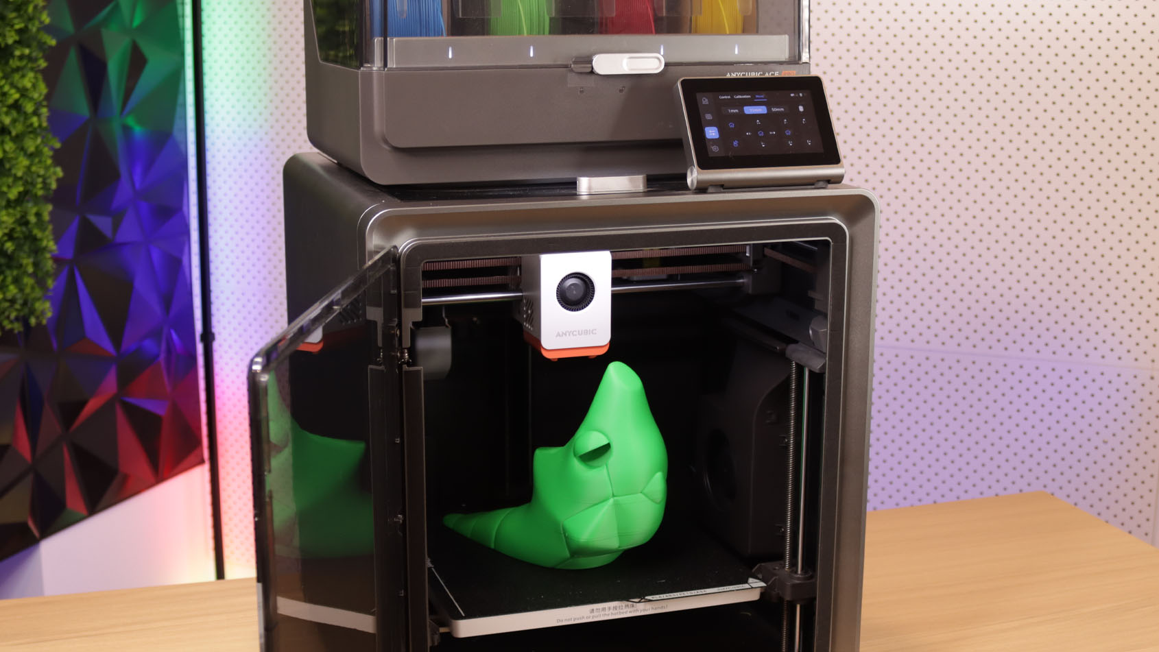 Anycubic Kobra S1 Combo CoreXY multicolour 3D printer with colourful 3D printed models